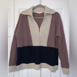 Madewell Colorblock Half Zip Sweater Size Small